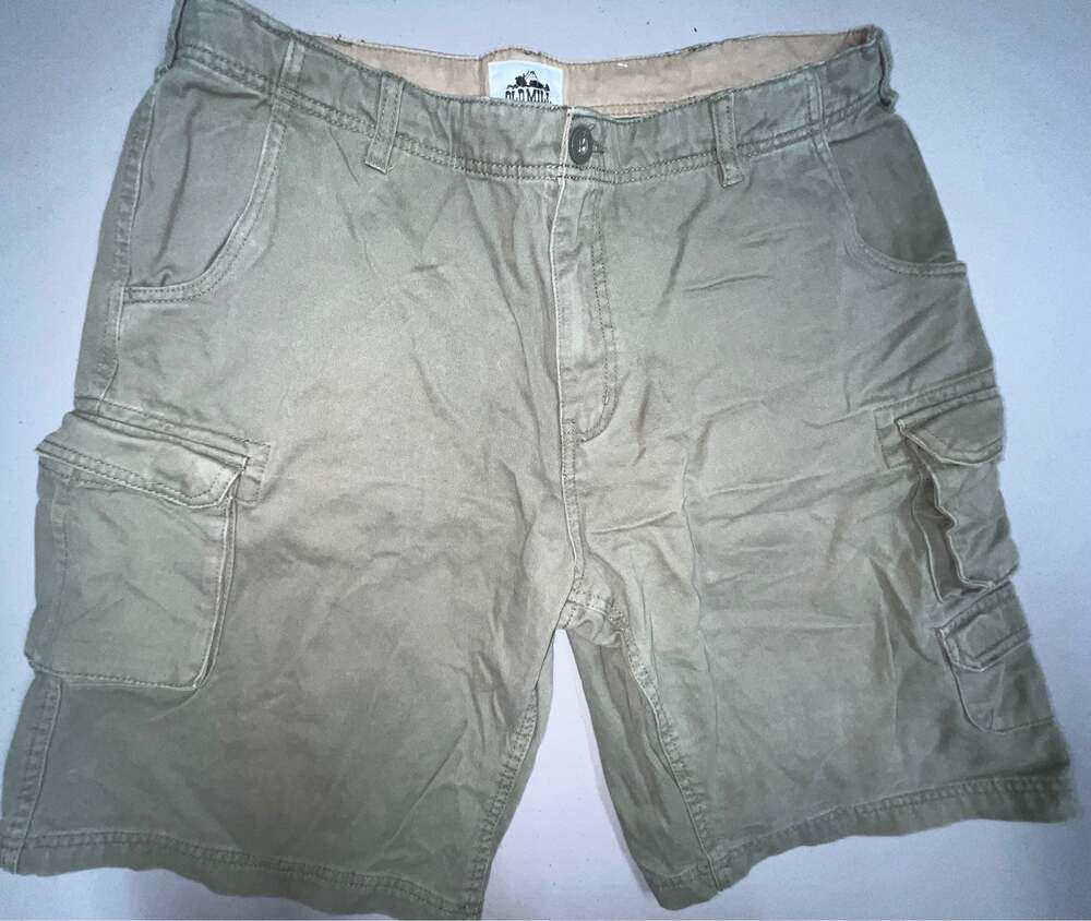Old Mill Cargo Shorts Khaki Mens 38